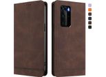 Custodia Per Huawei P40 Pro, Custodia Retro In Finto Cuoio Con Supporto E Slot Per Carte Di Credito Marrone
