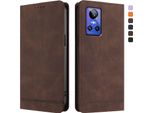 Custodia Per Realme Gt Neo 3, Custodia Retro In Finto Cuoio Con Supporto E Slot Per Carte Di Credito Marrone