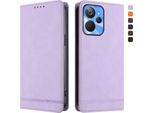 Custodia Per Realme 10T 5G, Retro Custodia In Finto Cuoio Flip Con Supporto E Slot Per Carte Purple