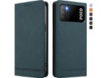 Custodia Per Xiaomi Poco M3, Custodia Retro In Finto Cuoio Con Supporto E Slot Per Carte Verde