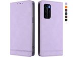 Custodia Per Huawei P40, Custodia Retro In Finto Cuoio Flip Con Supporto E Slot Per Carte Purple