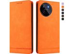 Custodia Per Realme 11 4G, Custodia Retro In Finto Cuoio Con Supporto E Slot Per Carte Di Credito Arancione