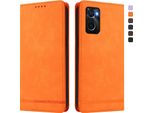 Custodia Per Oppo A36/Oppo A76/Oppo A96/Oppo K10 4G, Retro Custodia Flip In Finto Cuoio Con Supporto E Slot Per Schede Arancione