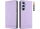 Custodia Per Realme C65 4G, Custodia Retro In Finto Cuoio Flip Con Supporto E Slot Per Carte Purple