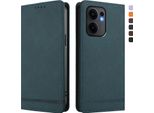 Custodia Per Oppo Reno13 F 5G, Custodia Retro In Finto Cuoio Flip Con Supporto E Slot Per Carte Verde
