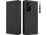 Custodia Per Huawei P40, Custodia Retro In Finto Cuoio Con Supporto E Slot Per Carte Di Credito Nero