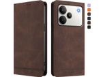 Custodia Per Realme P4, Custodia Retro In Finto Cuoio Con Supporto E Slot Per Carte Di Credito Marrone