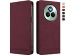 Custodia Per Realme P3 Pro, Custodia Retro In Finto Cuoio Con Supporto E Slot Per Carte Di Credito Rosso