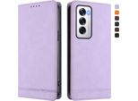 Custodia Per Oppo Reno12 5G, Custodia Retro In Finto Cuoio Flip Con Supporto E Slot Per Carte Purple