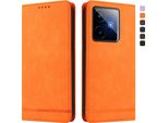 Custodia Per Realme Gt 7, Custodia Retro In Finto Cuoio Con Supporto E Slot Per Carte Di Credito Arancione