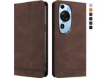 Custodia Per Huawei P60 Art, Custodia Retro In Finto Cuoio Con Supporto E Slot Per Carte Di Credito Marrone