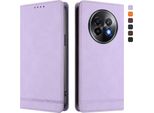 Custodia Per Realme 13+ 5G, Custodia Retro In Finto Cuoio Flip Con Supporto E Slot Per Carte Purple