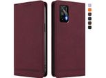 Custodia Per Realme Gt 5G/Realme Gt Neo, Custodia Retro In Finto Cuoio Con Supporto E Slot Per Carte Di Credito Rosso