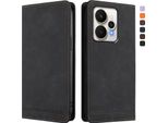 Custodia Per Realme 15 /Realme 15 Pro 5G, Retro Custodia Flip In Finto Cuoio Con Supporto E Slot Per Carte Nero