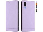 Custodia Per Huawei P20, Custodia Retro In Finto Cuoio Con Supporto E Slot Per Carte Di Credito Viola