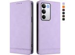 Custodia Per Realme C71, Custodia Retro In Finto Cuoio Flip Con Supporto E Slot Per Carte Purple