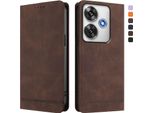 Custodia Per Xiaomi Poco F6, Custodia Retro In Finto Cuoio Con Supporto E Slot Per Carte Di Credito Marrone