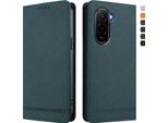 Custodia Per Xiaomi Poco M7 4G, Custodia Retro In Finto Cuoio Con Supporto E Slot Per Carte Verde