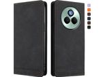 Custodia Per Realme P3 Pro, Custodia Retro In Finto Cuoio Flip Con Supporto E Slot Per Carte Nero