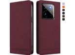 Custodia Per Realme Gt 7 Pro, Custodia Retro In Finto Cuoio Con Supporto E Slot Per Carte Rosso