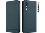 Custodia Per Huawei P20 Pro, Custodia Retro In Finto Cuoio Con Supporto E Slot Per Carte Verde