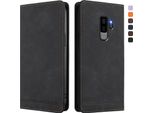 Custodia Per Samsung Galaxy S9 Plus, Custodia Retro In Finto Cuoio Con Supporto E Slot Per Carte Di Credito Nero