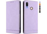 Custodia Per Huawei P20 Lite, Custodia Retro In Finto Cuoio Flip Con Supporto E Slot Per Carte Purple