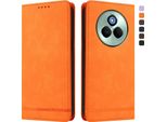 Custodia Per Realme P3 Pro, Custodia Retro In Finto Cuoio Con Supporto E Slot Per Carte Di Credito Arancione