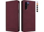 Custodia Per Huawei P30 Pro, Custodia Retro In Finto Cuoio Con Supporto E Slot Per Carte Rosso