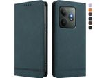 Custodia Per Realme Gt 6/Realme Gt 6T, Custodia Retro In Finto Cuoio Con Supporto E Slot Per Carte Verde