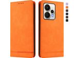 Custodia Per Realme 15 /Realme 15 Pro 5G, Retro Custodia Flip In Finto Cuoio Con Supporto E Slot Per Schede Arancione
