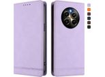 Custodia Per Realme 12 Pro/Realme 12 Pro+, Custodia Retro In Finto Cuoio Flip Con Supporto E Slot Per Carte Di Credito Viola