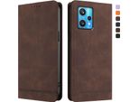 Custodia Per Realme 9 4G/Realme 9 Pro+ 5G, Custodia Retro In Finto Cuoio Con Supporto E Slot Per Carte Di Credito Marrone