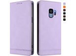Custodia Per Samsung Galaxy S9, Custodia Retro In Finto Cuoio Con Supporto E Slot Per Carte Di Credito Viola