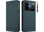 Custodia Per Realme GT3 5G, Custodia Retro In Finto Cuoio Con Supporto E Slot Per Carte Verde
