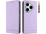 Custodia Per Huawei Pura 80, Custodia Retro In Finto Cuoio Con Supporto E Slot Per Carte Di Credito Viola