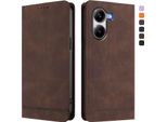 Custodia Per Xiaomi Poco X7 Pro, Retro Custodia In Finto Cuoio Flip Con Supporto E Slot Per Schede Brown