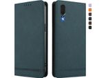 Custodia Per Huawei P20, Custodia Retro In Finto Cuoio Con Supporto E Slot Per Carte Verde