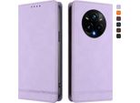 Custodia Per Realme 14 Pro+ 5G, Retro Custodia Flip In Finto Cuoio Con Supporto E Slot Per Carte Purple