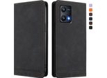 Custodia Per Realme 9 Pro 5G, Custodia Retro In Finto Cuoio Flip Con Supporto E Slot Per Carte Nero