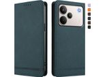 Custodia Per Realme P4 Pro, Custodia Retro In Finto Cuoio Flip Con Supporto E Slot Per Carte Verde