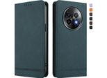 Custodia Per Realme 13+ 5G, Custodia Retro In Finto Cuoio Con Supporto E Slot Per Carte Verde