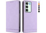 Custodia Per Realme14X/Realme C75 5G, Custodia Retro In Finto Cuoio Con Supporto E Slot Per Carte Di Credito Viola