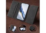 Custodia Per Xiaomi Mi CC9 / Mi 9 Lite, Retro Custodia In Finto Cuoio Flip Con Supporto E Slot Per Schede Nero
