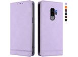 Custodia Per Samsung Galaxy S9 Plus, Custodia Retro In Finto Cuoio Con Supporto E Slot Per Carte Di Credito Viola