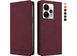 Custodia Per Realme 15 /Realme 15 Pro 5G, Retro Custodia Flip In Finto Cuoio Con Supporto E Slot Per Carte Rosso