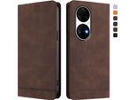 Custodia Per Huawei P50 Pro, Custodia Retro In Finto Cuoio Con Supporto E Slot Per Carte Di Credito Marrone