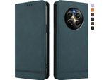 Custodia Per Realme 12 Pro/Realme 12 Pro+, Custodia Retro In Finto Cuoio Con Supporto E Slot Per Carte Verde