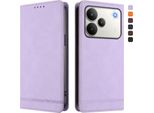 Custodia Per Realme P4, Custodia Retro In Finto Cuoio Flip Con Supporto E Slot Per Carte Purple