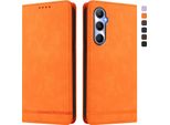 Custodia Per Realme C65 4G, Custodia Retro In Finto Cuoio Con Supporto E Slot Per Carte Di Credito Arancione